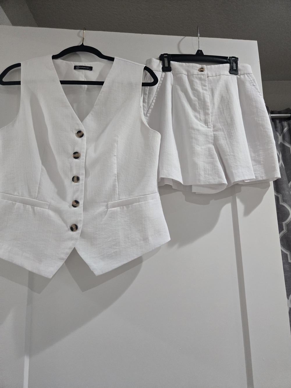 White Women's Linen Blend Skirt - Unbranded